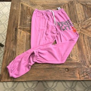 Free City women’s joggers - size XS - pink - logo on front - gently used